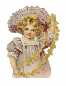 Fille avec une guirlande de fleurs