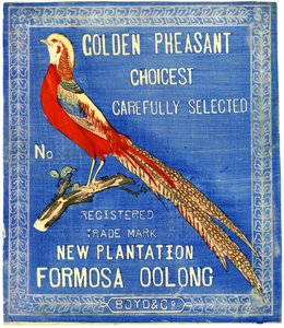Golden Pheasant Choicest Carefully Select, No. Registered Trade Mark New Plantation Formosa Oolong - American School