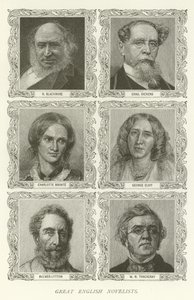 Grands romanciers anglais, R Blackmore, Charles Dickens, Charlotte Bronte, George Eliot, Bulwer-Lytton, W M Thackeray