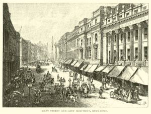Rue Grey et Monument Grey, Newcastle - American School