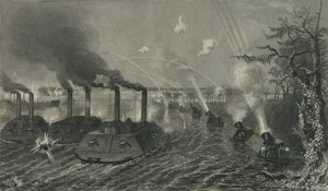 Canons et bateaux-mortiers sur le Mississippi, c.1878