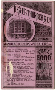 Livret commercial de H.K. & F.B. Thurber & Co., recto (livret gravé)