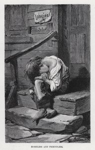 Sans abri et sans amis (lithographie) - American School