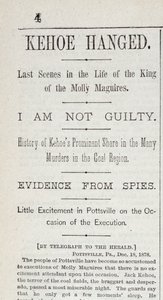 Kehoe pendu, du New York Herald, 19 décembre 1878