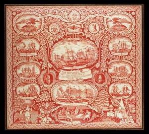 Mouchoir commémorant les victoires de la guerre de 1812, c.1815 - American School