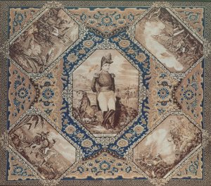 Foulard avec portrait de Zachary Taylor et batailles de la guerre du Mexique (1846-8), 1848 - American School
