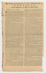 Lettre des Douze Colonies Unies aux habitants de Grande-Bretagne