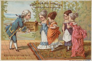 Homme livrant du savon aux dames