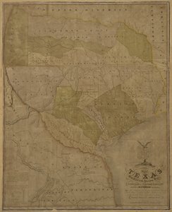 Carte du Texas avec des parties des États adjacents