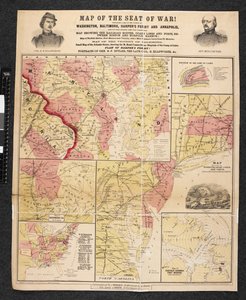 Carte du théâtre de la guerre. Contenant une carte des environs de Washington, Baltimore, Harper