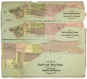 Carte de la ville de New York, montrant ses divisions politiques et subdivisions