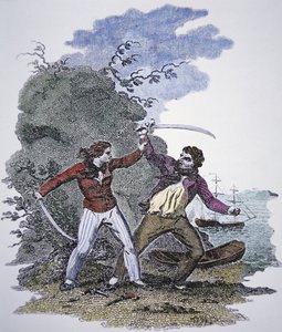 Mary Read combat un autre pirate pour sauver la vie de son amant