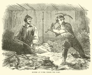 Mineurs au travail sous le fort, juin 1863 - American School