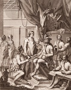 Montezuma remettant son empire au roi d