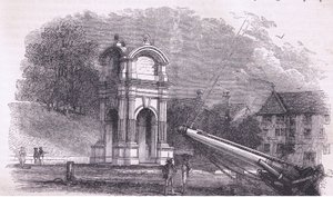 Monument à New Plymouth pour marquer le site du débarquement des Pères Pèlerins, illustration de l