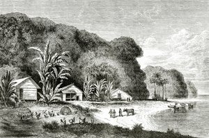 Embouchure de la rivière Saigon, illustration de Une visite à Saigon par Walter Rose, publié dans Appletons Journal, 4 mai 1872 - American School
