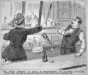 Mme Hurst détruit un saloon, de la 