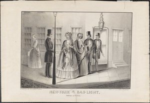 New York à la lumière du gaz, attrapant une victime, vers 1850
