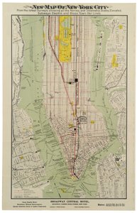 Nouvelle carte de la ville de New York à partir des dernières enquêtes montrant tous les ferries et quais de bateaux à vapeur, lignes de métro et de tramway