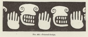 Motif peint, mains et visages - American School