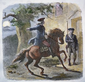 La célèbre chevauchée de Paul Revere dans la nuit du 18 avril 1775