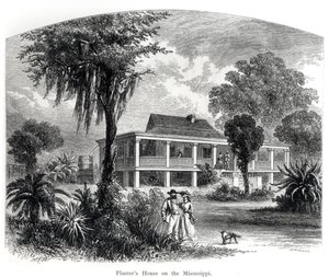 Maison du planteur sur le Mississippi, gravée par J.H. Ellawell