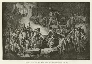 Pocahontas sauvant la vie du capitaine John Smith
