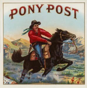 Pony Post - étiquette de cigare - American School