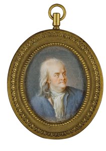 Portrait miniature de Benjamin Franklin - American School