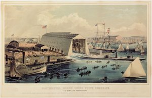 Affiche publicitaire pour Continental Works, Greenpoint Brooklyn, publié par Endicott & Co. - American School