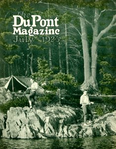 Pyralin va à la pêche, couverture du DuPont Magazine, juillet 1923 - American School