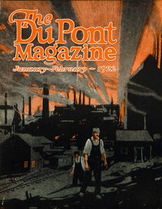 Élever un pont ferroviaire avec de la dynamite, couverture du DuPont Magazine, janvier-février 1922