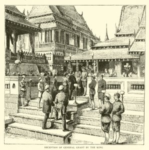 Réception du général Grant par le roi - American School