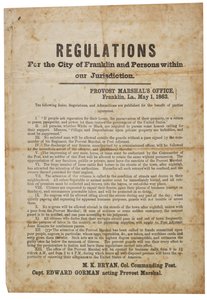 Règlements pour la ville de Franklin, 1er mai 1863 - American School