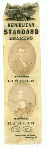 Porte-étendards républicains, Abraham Lincoln et Hannibal Hamlin, 1860 (textile imprimé)