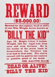 Affiche de récompense pour Billy the Kid (1859-81)