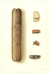Parchemin sacré en écorce et contenu