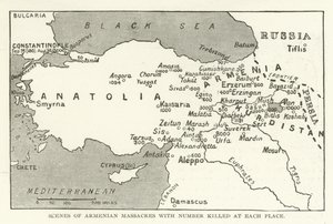 Scènes de massacres arméniens avec le nombre de tués à chaque endroit - American School