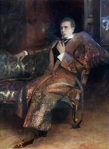 Sherlock Holmes, scène de "Sherlock Holmes - Un drame en quatre actes" de William Gilette - American School