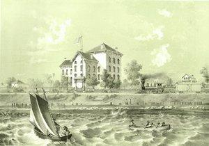 Maison des soldats, de Chicago Illustrated, avec descriptions littéraires par James W. Sheahan, publié par Jevne & Almini, Chicago, 1866-67 - American School