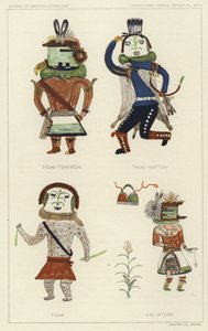 Tacab (Tenebidji), Tacas (Yebitcai), Tacab, Kae Katcina (lithographie couleur) - American School