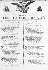 Engagement de la frégate Constitution américaine avec la frégate britannique Guerriere - American School