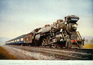 Le train Blue Comet, vers 1930 - American School