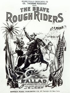 Les Braves Rough Riders, couverture de la chanson, imprimée par Bartsch Music Publishing Co, New York