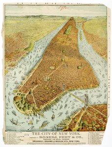 La ville de New York, compliments de Rogers, Peet & Co., grossistes et détaillants de vêtements, Broadway, Broome & Mercer Sts., NY.