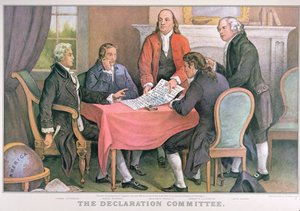 Le comité de la Déclaration, publié par Currier & Ives, New York - American School