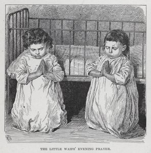 La prière du soir des petits orphelins (lithographie) - American School