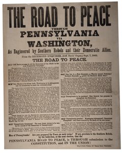 La route vers la paix à travers la Pennsylvanie via Washington, conçue par les rebelles du Sud et leurs alliés démocrates, King & Baird (1839-1876), 7 septembre 1863 - American School