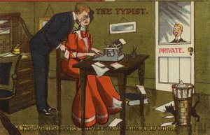 La dactylo - une machine à écrire économise du temps et rend le travail agréable