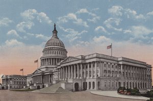 Le Capitole des États-Unis, Washington DC (lithographie couleur)
